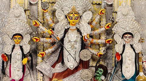 Daaker Saaj, the dazzling silver-white decoration on Durga idols, traces its unusual history to German foil 