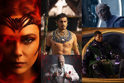 A collage of villans from MCU Phase 4-6