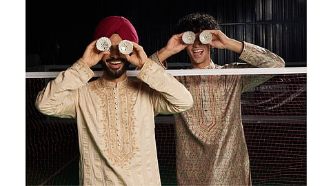 Gargee Designers wedding look paired with an embellished turban and traditional accessories