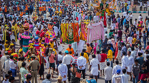 Kullu Dussehra begins on Vijayadashami and continues for seven days, bringing hundreds of village deities