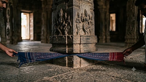 India's hanging pillar at Lepakshi Temple leaves visitors staring at a visible gap beneath a massive granite column
