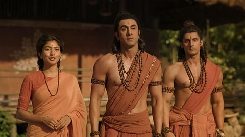 Ranbir Kapoor as Rama, Sai Pallavi as Sita, and Ravi Dubey and Laxman