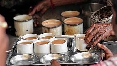 White teacups at Chitto Babu's shop