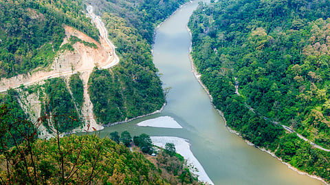 Meeting point of Teesta and Rangit river