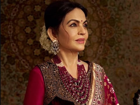 Nita Ambani wears rare Ashavali Sari for Swadesh Year One