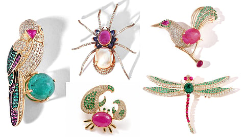 Sutra Fine Jewellery reimagines nature through gold and gemstone brooches
