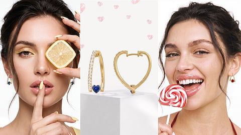 Angara Uncircle Collection reimagines classic hoop earrings with coloured gemstones
