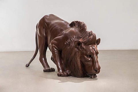 Fourth Lion - II | Fiber & automotive paint | 30” x 60” x 23” | 2018