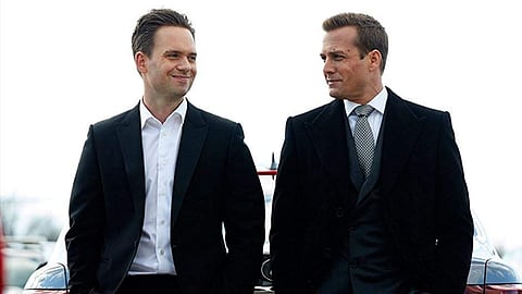 Gabriel Macht and Patrick Adams from a scene in Suits