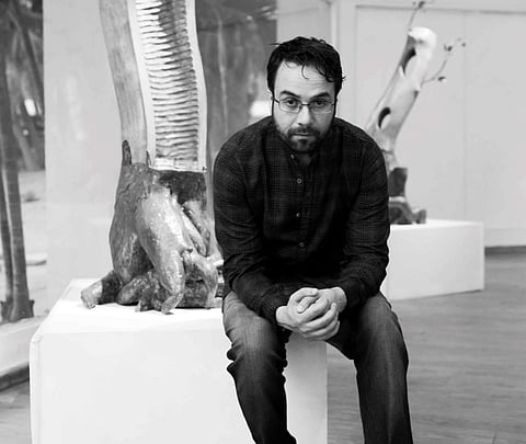 Mixed media artist Simran Lamba gives life to coal tar and metal in his art