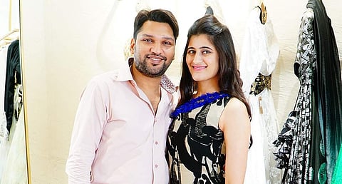 Owner of Masaba's Kolkata flagship Teena with husband Rajat Agarwal at the unveiling of the festive edit
