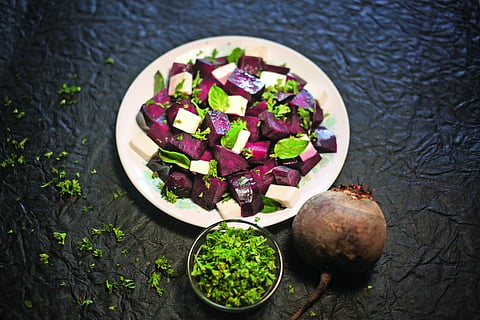 Beetroot and feta salad