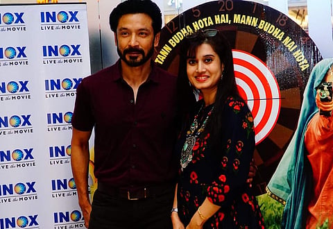 Tota and Sharmili pose for Indulge at the special screening of Saand Ki Aankh