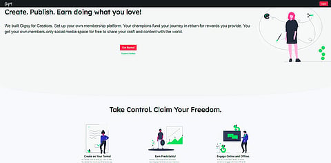 A screenshot of the Gigsy app