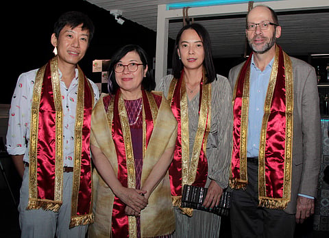 Delegates from the Thailand and Korean consulates pose after their felicitation