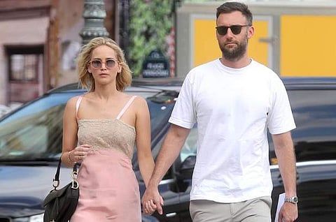 Actress Jennifer Lawrence and her husband, art dealer Cooke Maroney