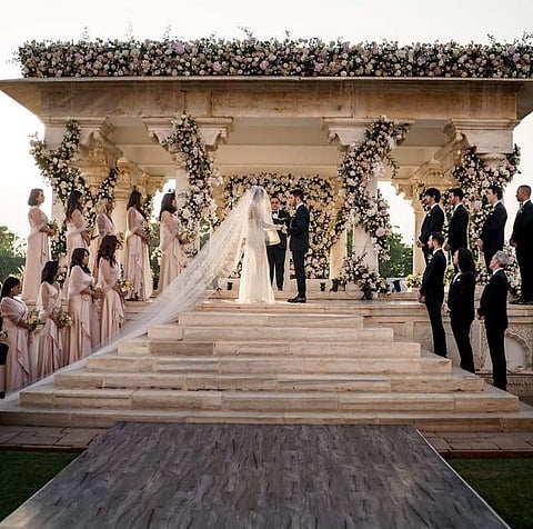 At the wedding altar