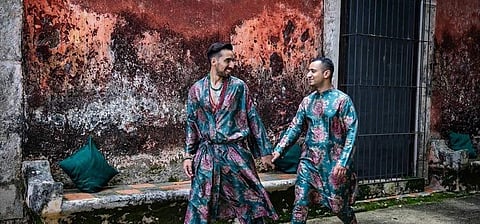 Juan and Manhar make for the perfect Sabya grooms