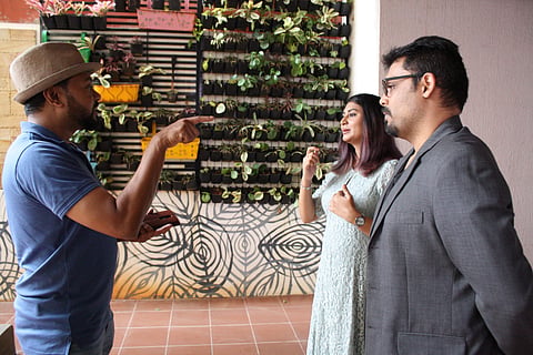 KM Chaitanya directing the cast of Stuck
