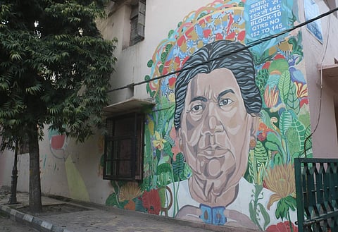 A wall painting - part of street art project inaugurated by the delegation of European union to India, on International Women's Day at Lodhi Art District, in New Delhi, on March 8, 2019. (Photo: IANS)