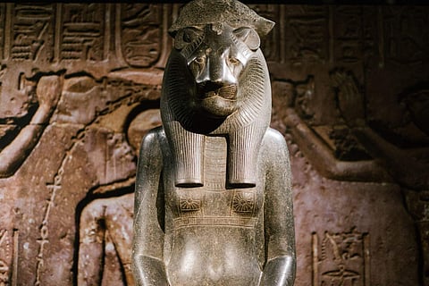 Statue of the Goddess Sekhmet Granodiorite, Thebes, New Kingdom, 18th dynasty, reign of Amenhotep III (ca. 1390 – 1353 B.C.), Museo Egizio, Turin. Photo by Caroline Thibault.