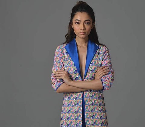 Spiral printed blazer dress  by Puja_Pandey