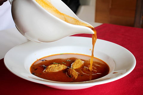 Chettinad Kozhi Rasam at Samudra in Trident Chennai