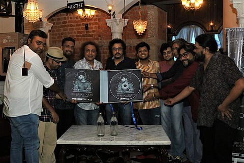 Tanmoy Bose along with Bickram Ghosh and others at the launch