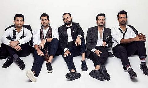 Left to right : Vaibhav Pani (Guitarist), Himonshu Parikh (Keyboardist), Sahil Shah (Drummer), Rajan Batra (Vocalist) and Stuart Dacosta (Bassist)