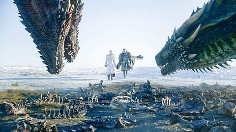 Emilia Clarke and Kit Harington in Game of Thrones (HBO via AP)
