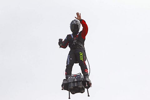 Franky Zapata 'Le Rocketman' (AP Photo/Michel Spingler)