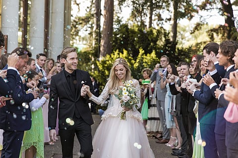 PewDiePie weds Marzia Bizognin in an intimate wedding (Courtesy: Twitter)