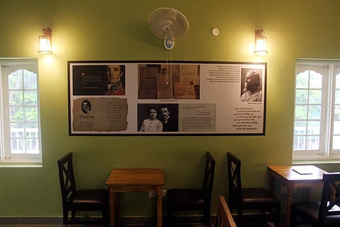 A wall dedicated to letters at Abar Baithak