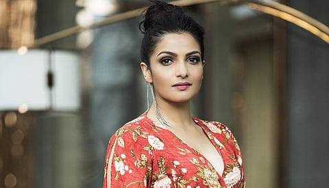 Tnusree stuns in a colourful hand-woven Abhishek Dutta ensemble featuring digital floral prints