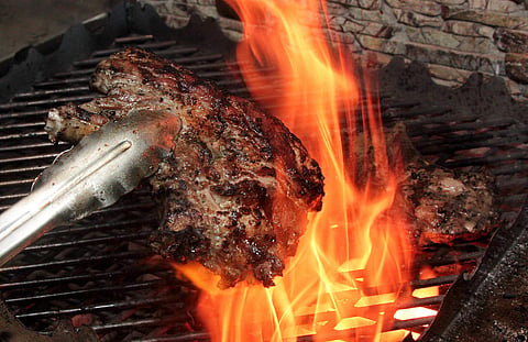 On the grill