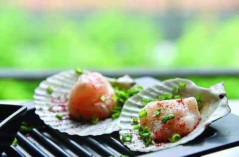 Half shell scallops