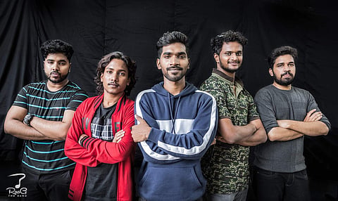 Raag. L to R: Tenny, Sunny,  Ishaq, Paul and Arvind