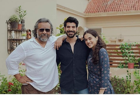 Anubhav Sinha, Pavail Gulati and Taapsee Pannu (Photo: IANS)
