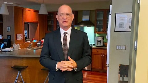 Tom Hanks hosts SNL from home (NBC via AP)