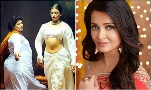 Aishwarya Rai Bachchan shared a photo of Khan and her working on a dance pose during the film Taal.