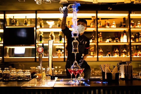 Restobar: Tipsy Crow in Chennai has math sums in the décor to help you gauge your alcohol intake!
