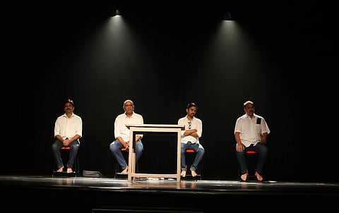 A scene from the play Janashatru