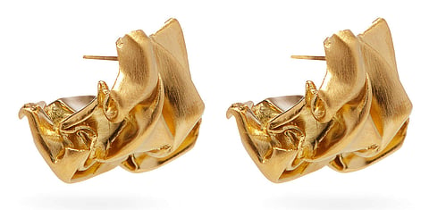 Textured metallic jewellery takes centrestage this season, thanks to labels like Elise Tsikis and Lune