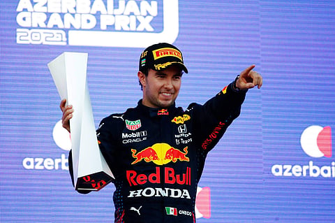 Red Bull's Sergio Perez wins Azerbaijan Grand Prix after Max Verstappen's tyre blows out 