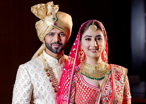 Rahul Vaidya and actor Disha Parmar tied the knot on Friday afternoon at Grand Hyatt Mumbai.