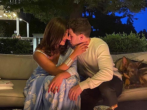 Nick Jonas with Priyanka Chopra