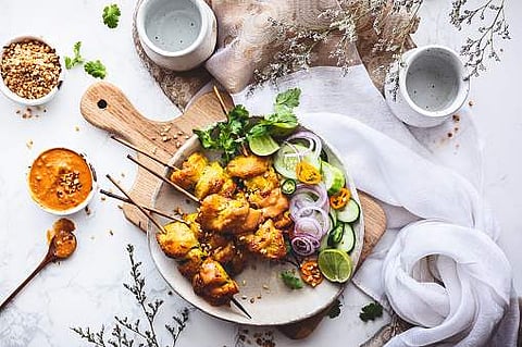 Satay from the Sunday themed brunch menu
