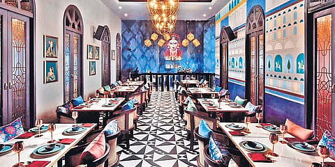 A space renovated to create a private dining area