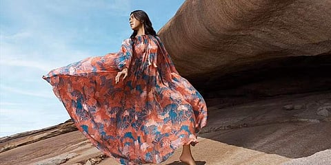 Blue bougan kaftan