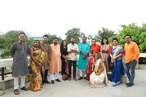 The cast and crew of Rokto Polash